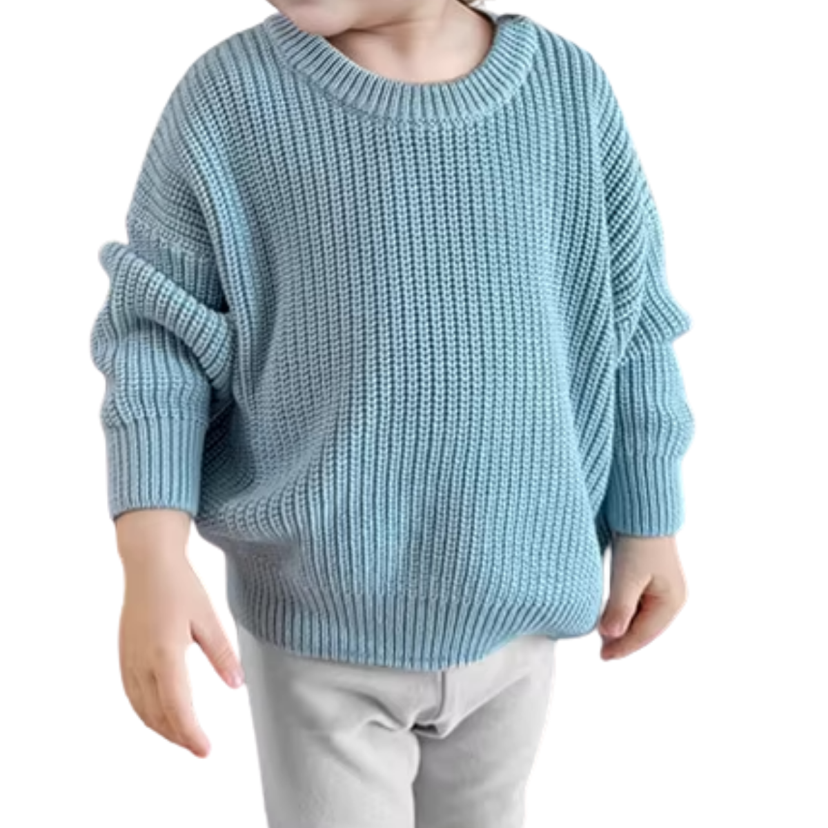 Chunky Knit Oversized Sweater | Fog Blue