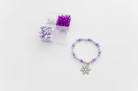 Winter Craft, DIY Bracelet Kit, Stocking Stuffer, Snowflake