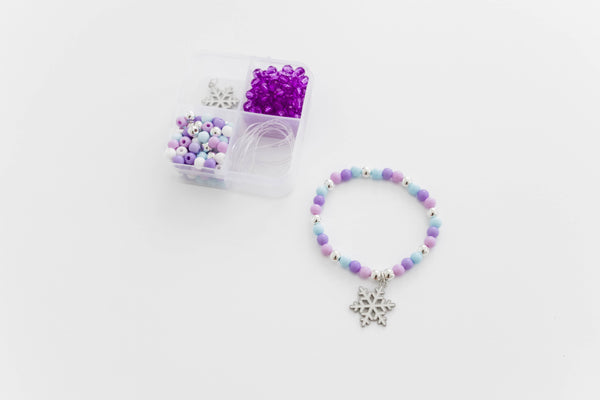 Winter Craft, DIY Bracelet Kit, Stocking Stuffer, Snowflake