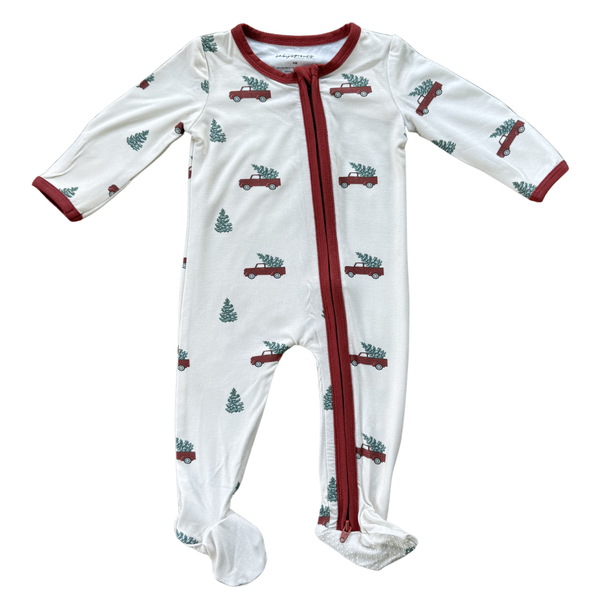 Holiday Footie Romper Bamboo Sleepwear Pajamas