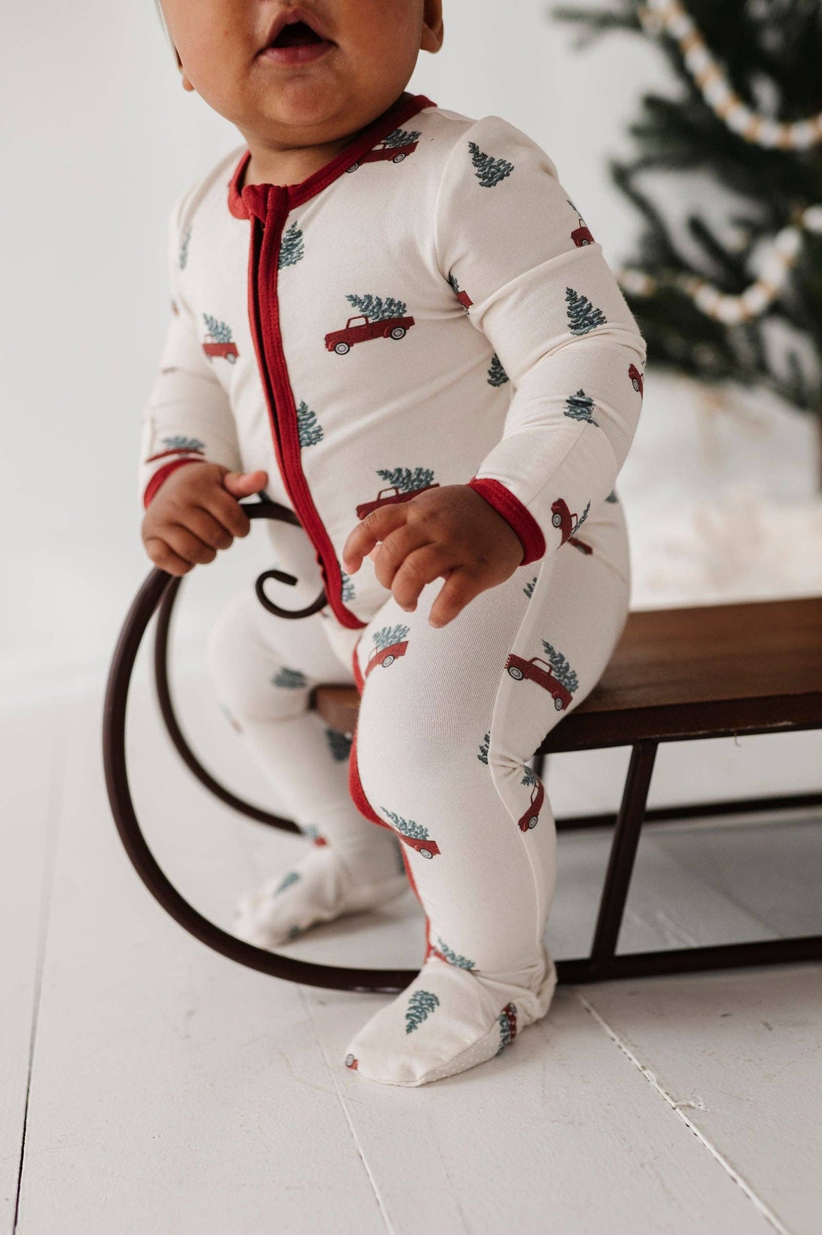 Holiday Footie Romper Bamboo Sleepwear Pajamas