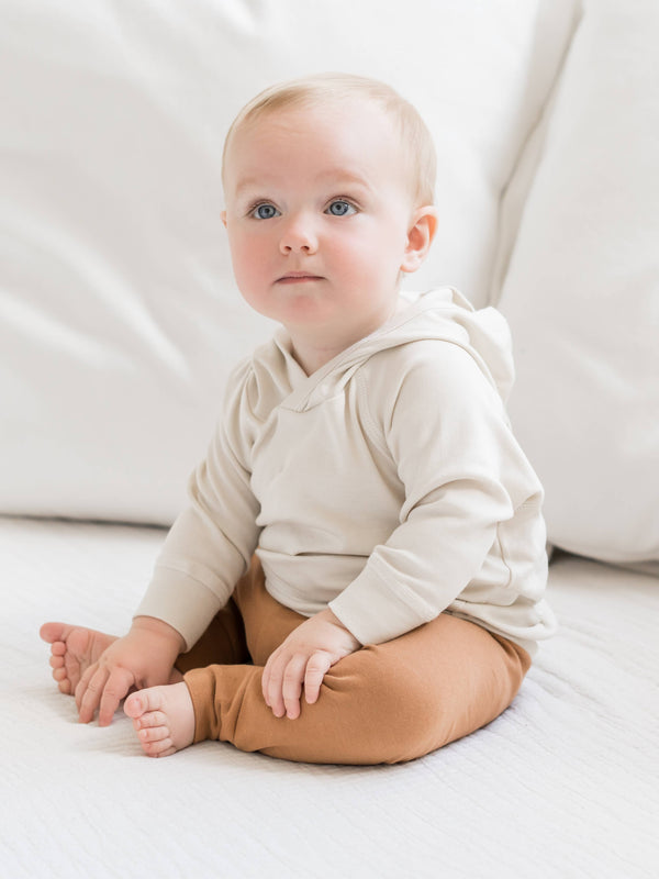 Organic Baby and Kids Madison Hooded Pullover - Natural