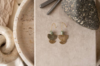 Nomad - Hammered Brass and Turquoise Gemstone Earrings