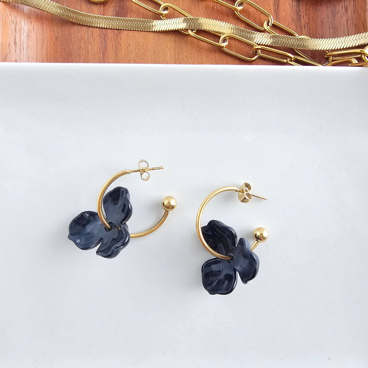 Magnolia Hoops - Black // Jewelry, Earrings, Fall