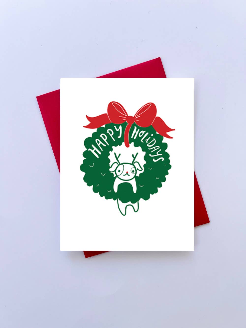 Deck the puppy - letterpress Christmas card