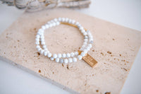 Genuine Gemstone and Gold Double Wrap Bracelet