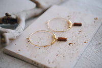 Estella Gemstone Rectangle Drop Gold Hoop