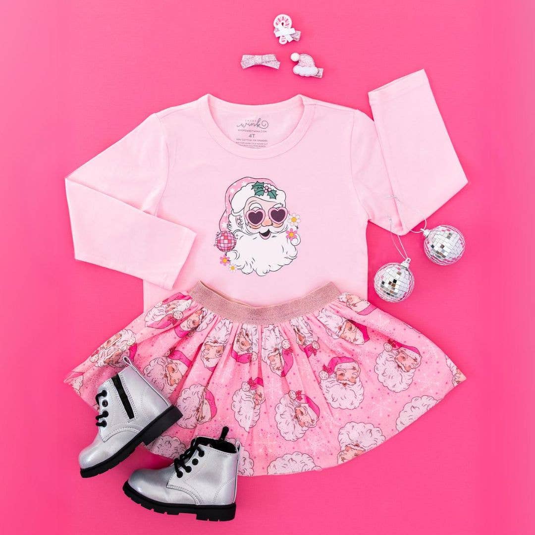 Pink Christmas Clip Set - Kids Holiday Hair Clips