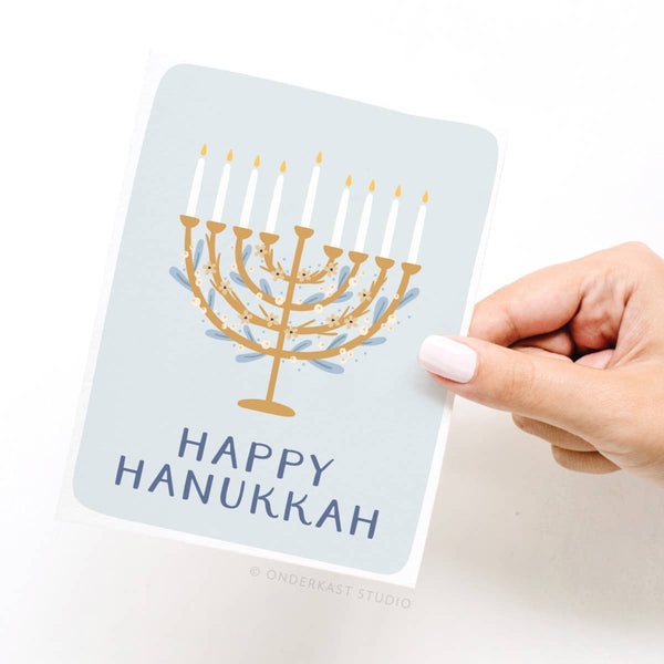 Happy Hanukkah Menorah Card