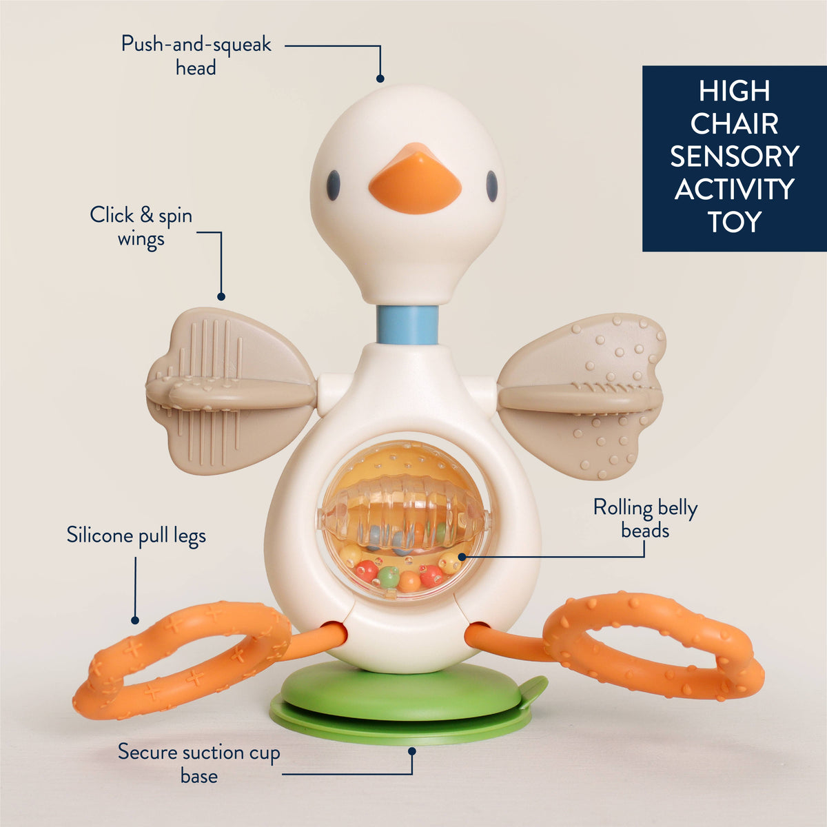 Itzy Twist & Bop™ - High Chair Sensory Toy Goose Duck