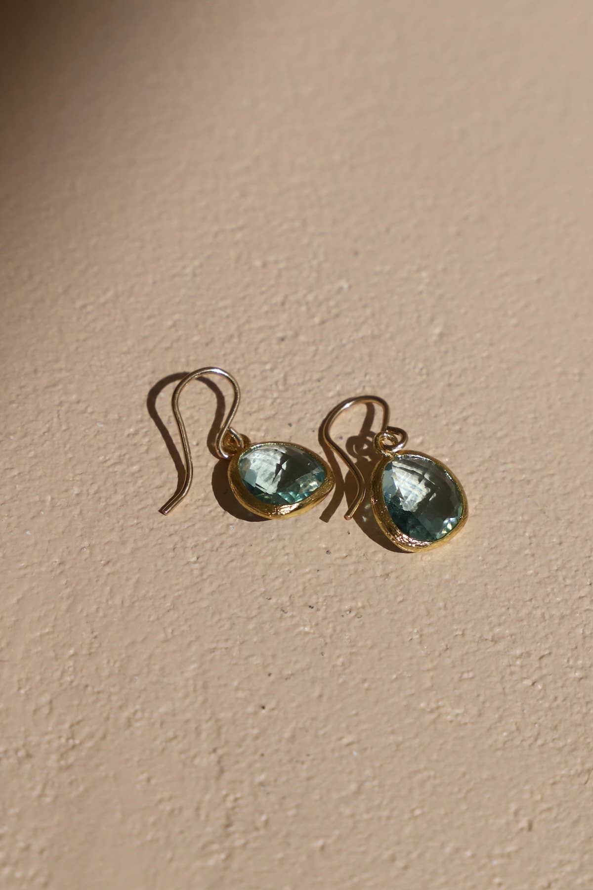 MEDIUM AQUAMARINE BEZEL EARRINGS