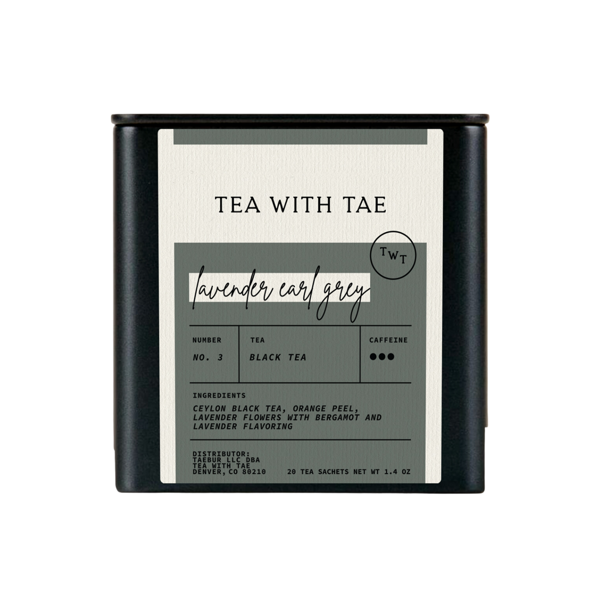 Lavender Earl Grey Black Tea Gift Tin (20 tea bags)