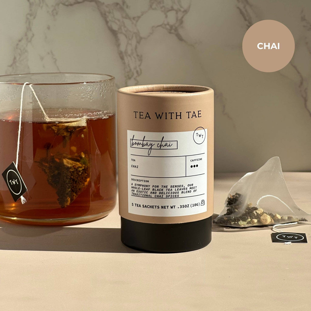Bombay Masala Chai Black Tea Mini Tea Tube Gift (5 tea bags)