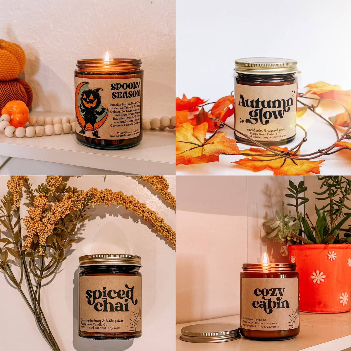 Poppy Rose Fall Candle Collection