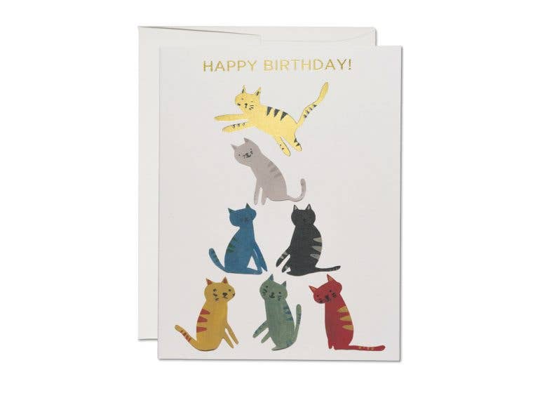 Cat Pyramid Birthday Card
