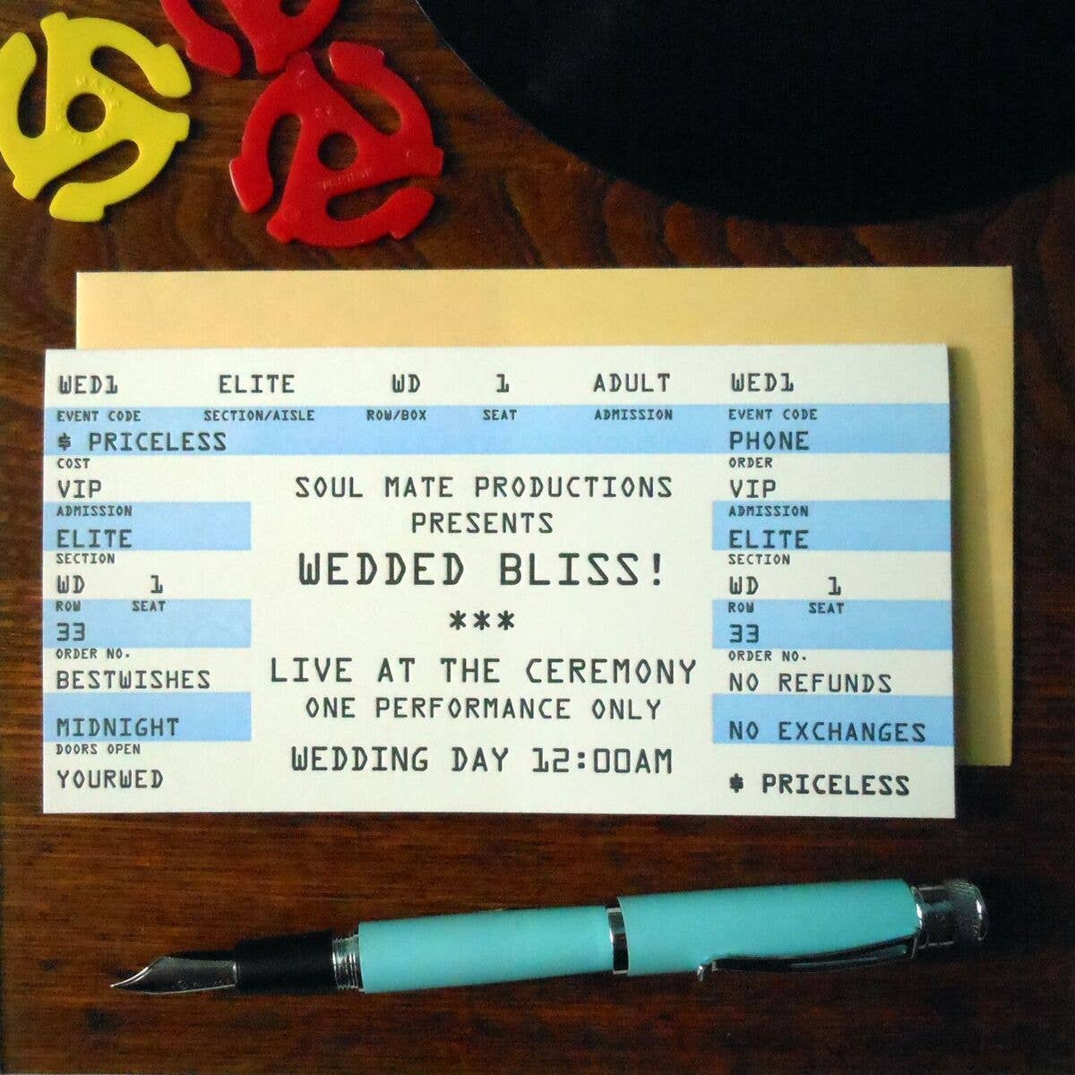 Wedding Rock Ticket Card