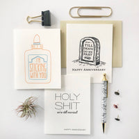 Holy Shit Married - Letterpress Wedding Congrats Card