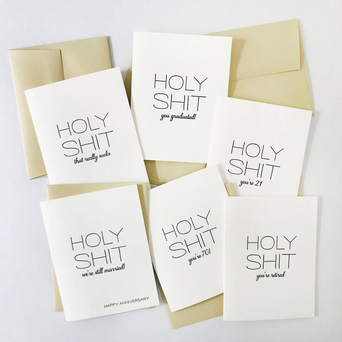 Holy Shit Married - Letterpress Wedding Congrats Card