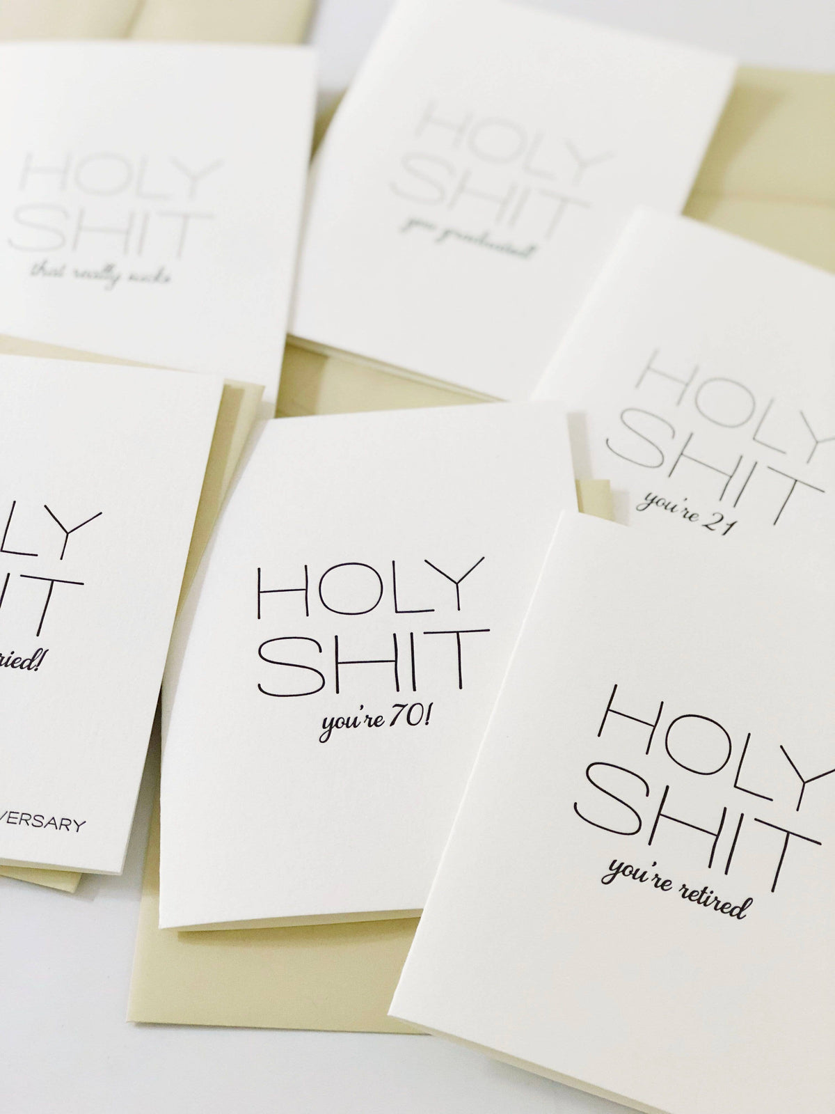 Holy Shit Married - Letterpress Wedding Congrats Card