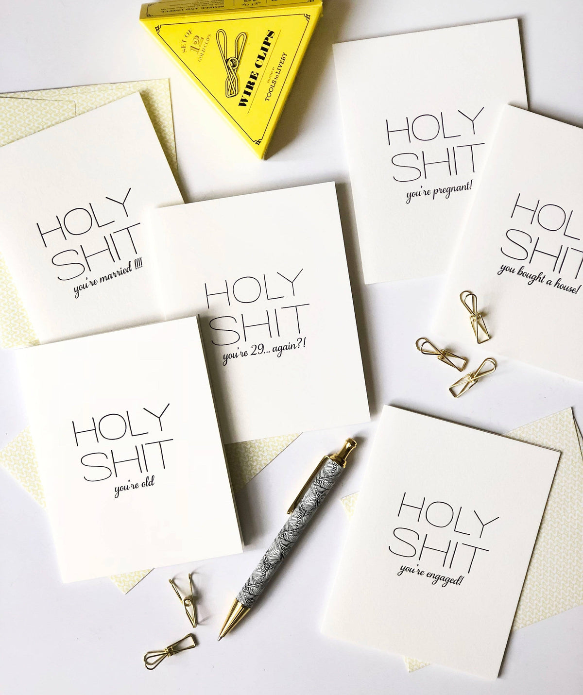 Holy Shit Married - Letterpress Wedding Congrats Card
