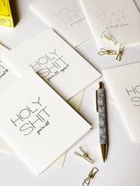 Holy Shit Married - Letterpress Wedding Congrats Card