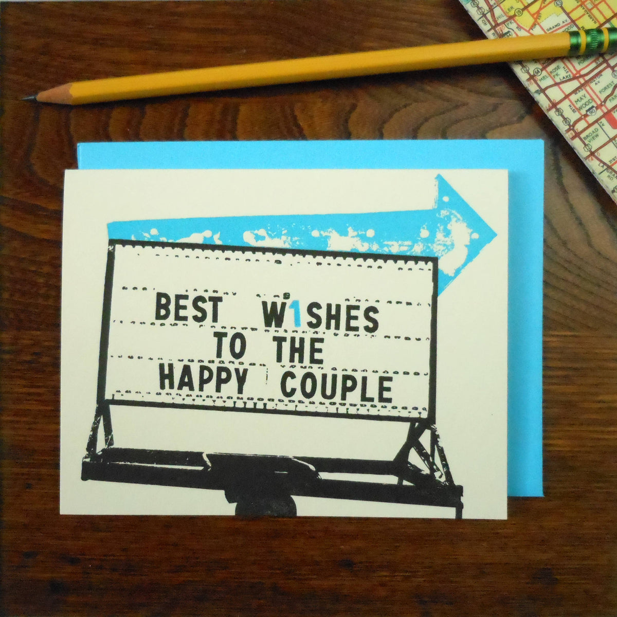 Best Wishes Vintage Sign Card