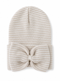 Baby's First Hat®, Sand/White Stripe Bow