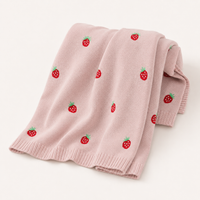 Strawberry - Organic Cotton Jacquard Baby Blanket