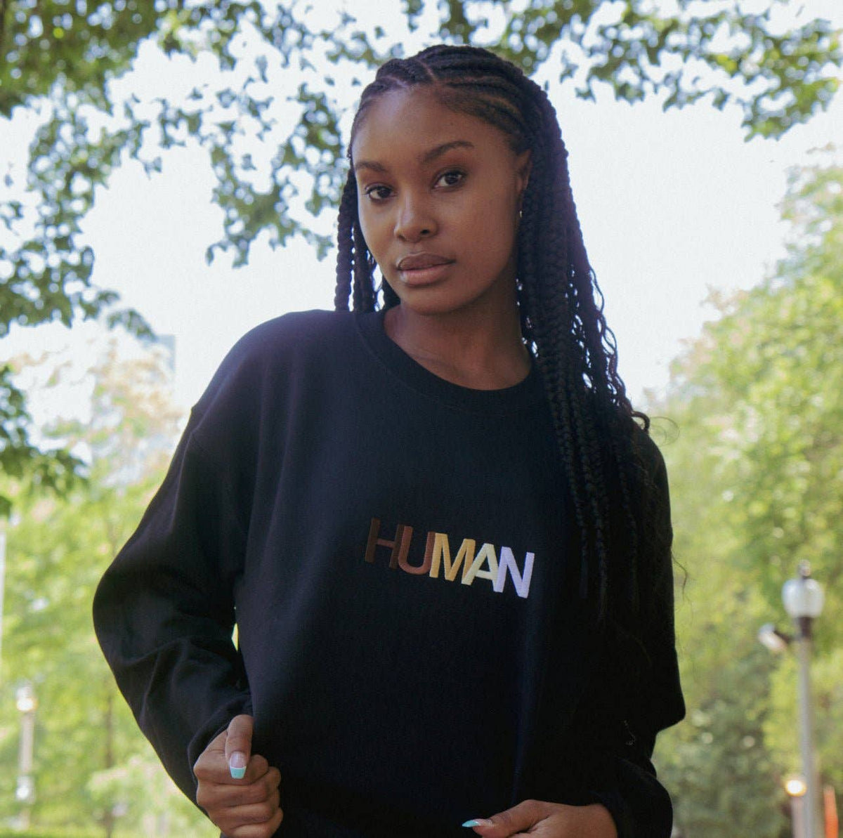 Human Embroidered Crewneck