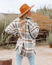 Plaid Button Down Flannel Shirt Jacket