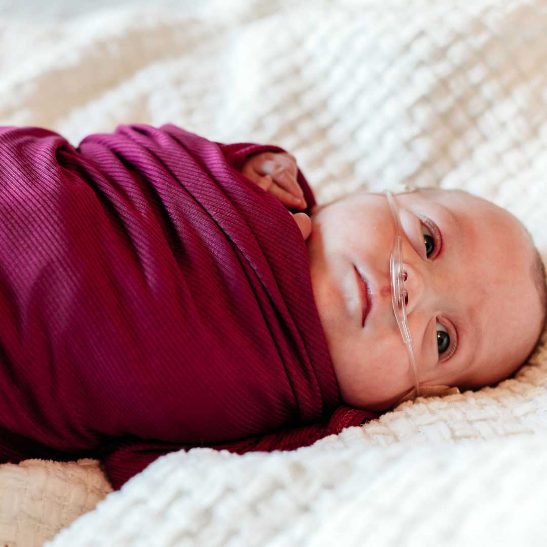 Ribbed Swaddle Blanket - Magenta