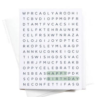 Happy Birthday Word Search Greeting Card