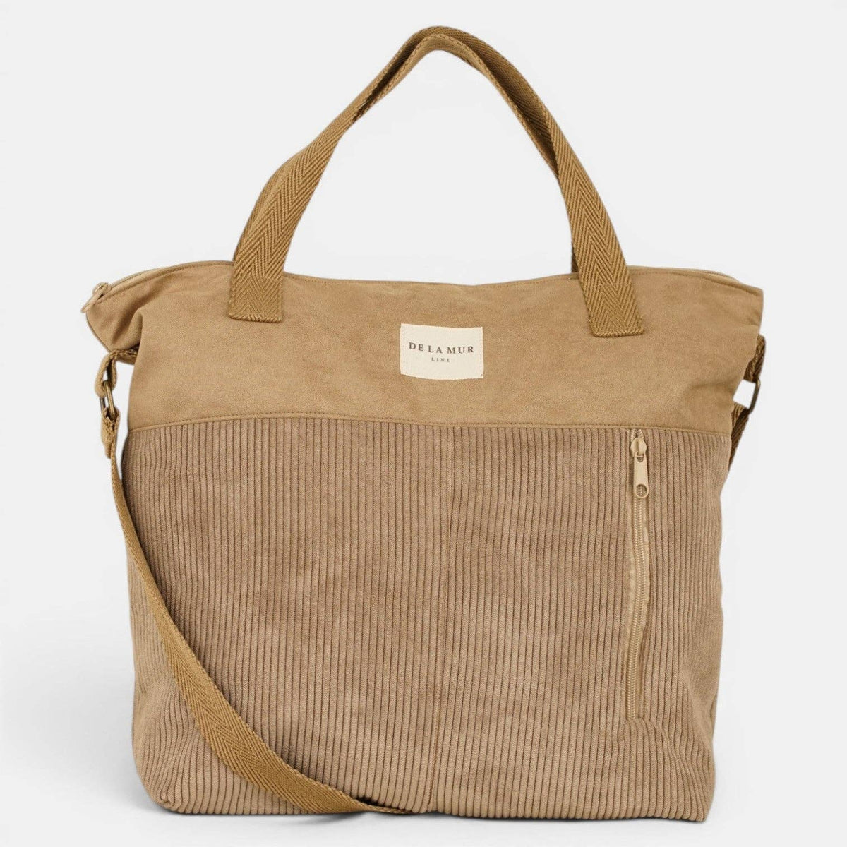 Taupe Corduroy Large Handbag (Toast)