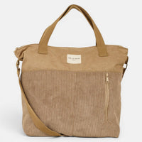 Taupe Corduroy Large Handbag (Toast)