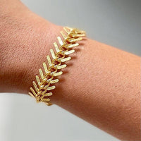 Gold Chain Fish Bone Bracelet