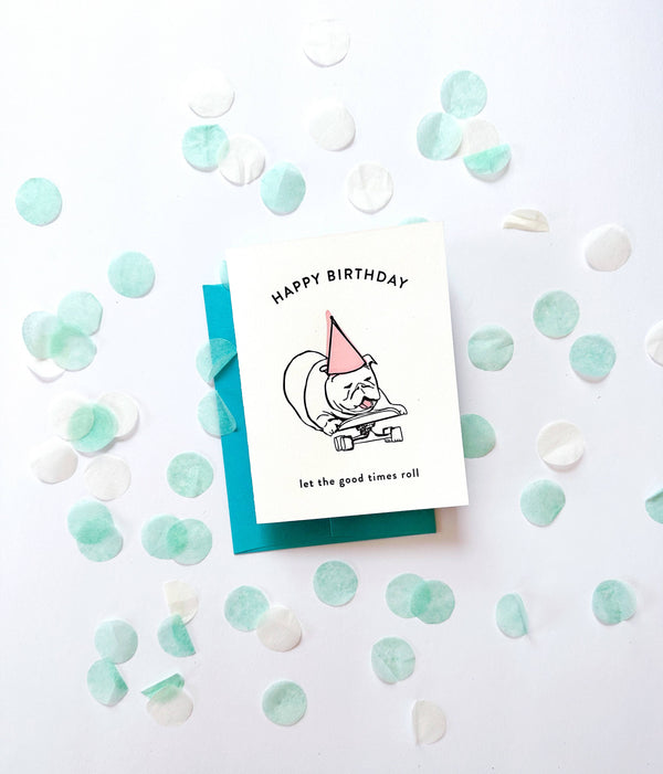 Roller Dog Birthday Card