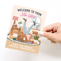 Welcome to Your New Home Boxes Greeting Card