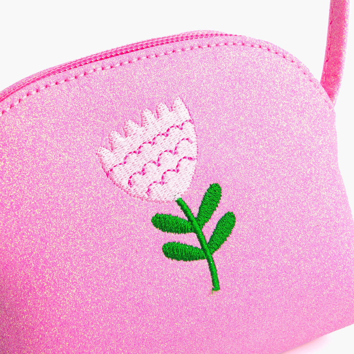 Sparkly Purse with Flower Embroidery