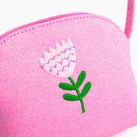 Sparkly Purse with Flower Embroidery