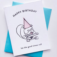Roller Dog Birthday Card