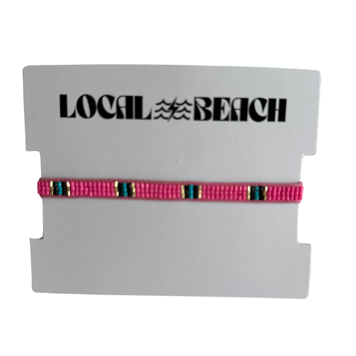 Local Beach Checker Beaded Bracelet