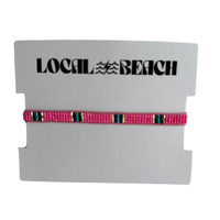 Local Beach Checker Beaded Bracelet