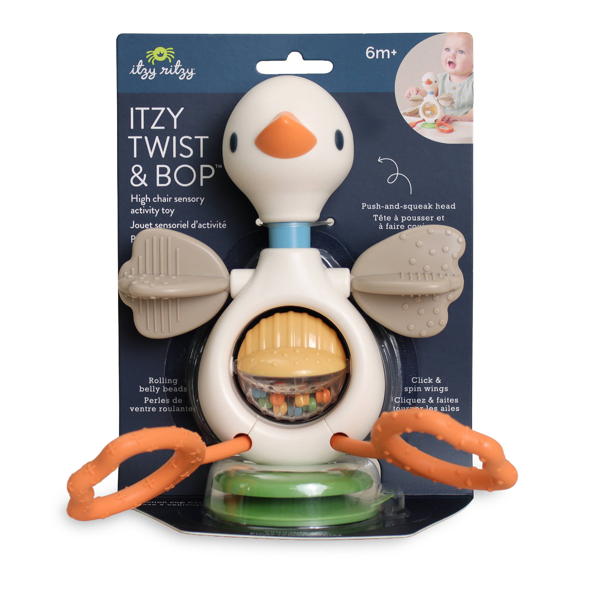 Itzy Twist & Bop™ - High Chair Sensory Toy Goose Duck