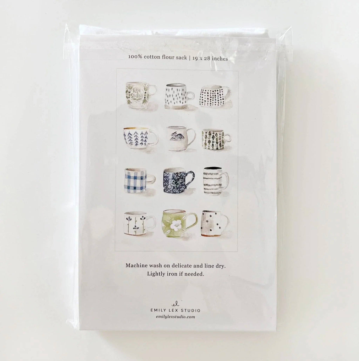 Mugs cotton flour sack tea towel