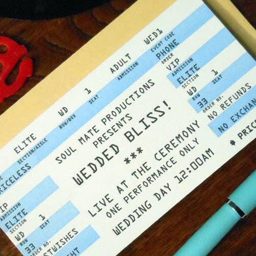 Wedding Rock Ticket Card