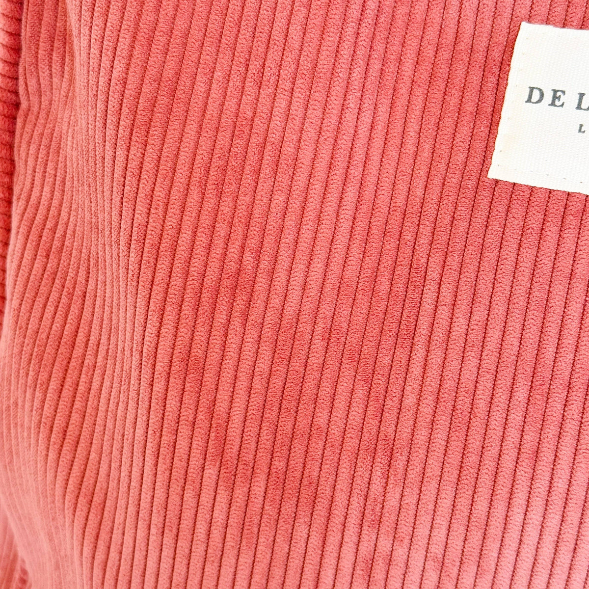 Coral Pink Corduroy Zippered Tote Bag (Coral)