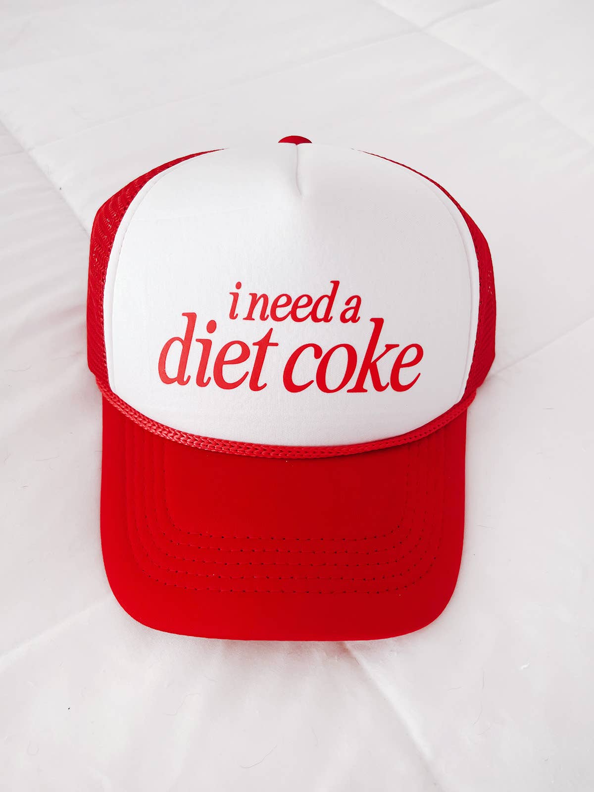 I Need A Diet Coke Mesh Back Trucker Hat