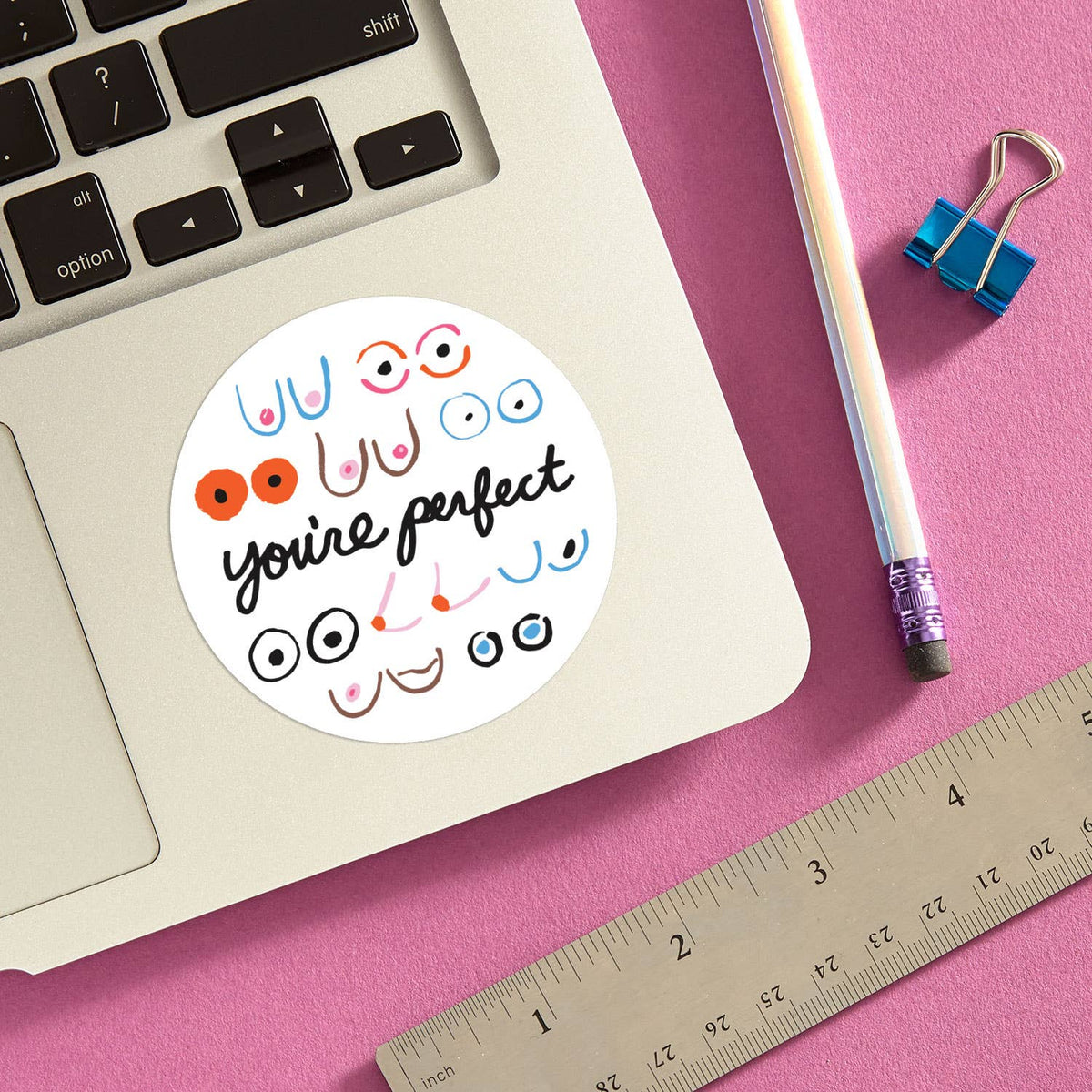 You're Perfect Boobs Die Cut Sticker