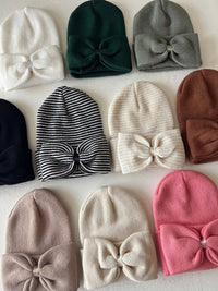 Baby's First Hat®, Sand/White Stripe Bow
