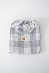 Linen Dinner Napkin Light Blue Gingham - Set of 4